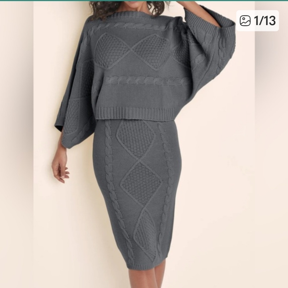 Venus Knit Sweater and Skirt Set